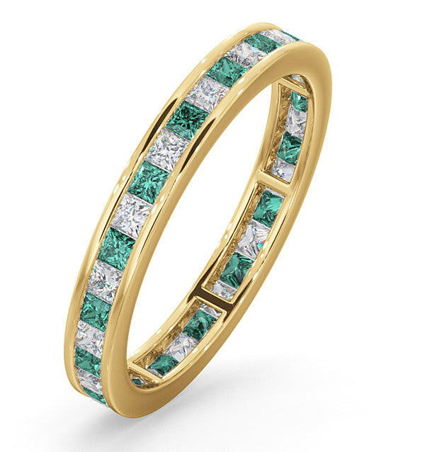 Eternity Ring Lauren Diamonds H/SI and Emerald 1.15CT in 18K Gold